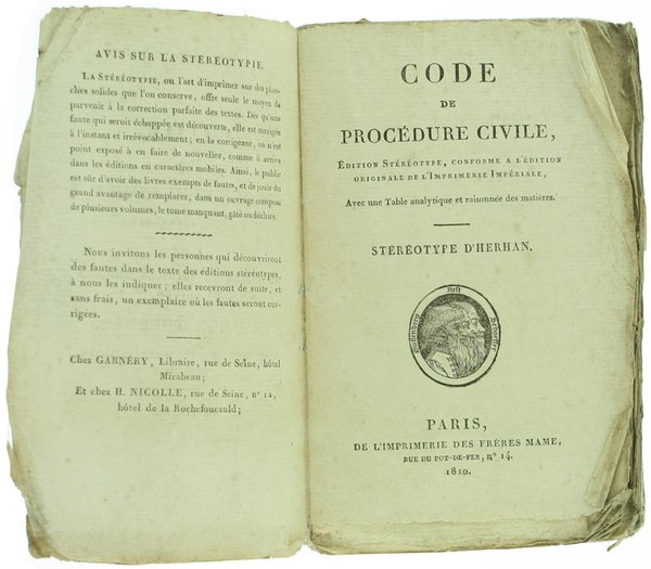 CODE DE PROCEDURE CIVILE, Edition stéréotype, conforme a l'édition originale …