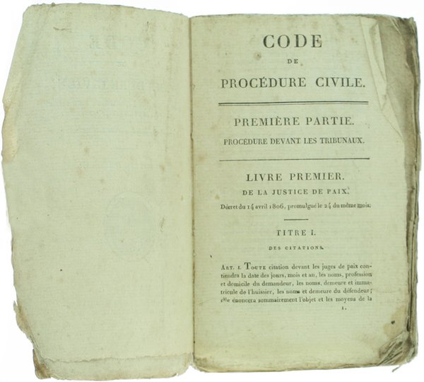 CODE DE PROCEDURE CIVILE, Edition stéréotype, conforme a l'édition originale …