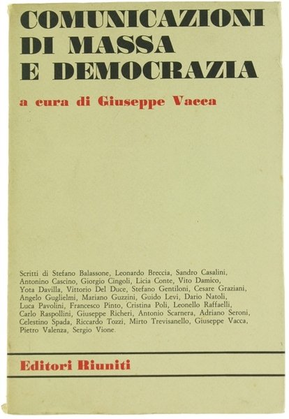 COMUNICAZIONI DI MASSA E DEMOCRAZIA.