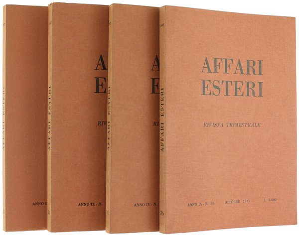 AFFARI ESTERI - Rivista Trimestrale. Annata 1977 completa.