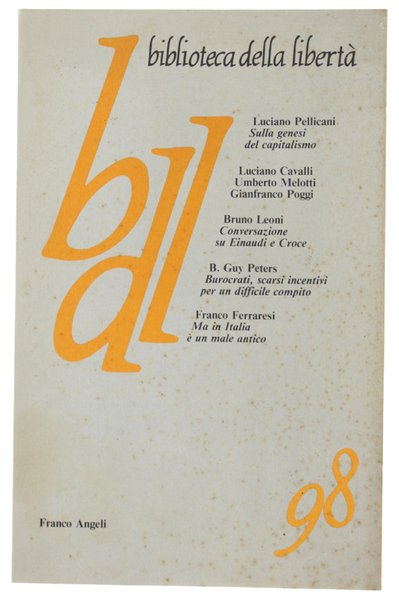 BIBLIOTECA DELLA LIBERTA' n. 98 - luglio-settembre 1987.