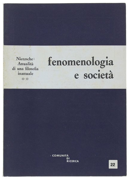 FENOMENOLOGIA E SOCIETA'. Anno VI - giugno 1983 - n. …