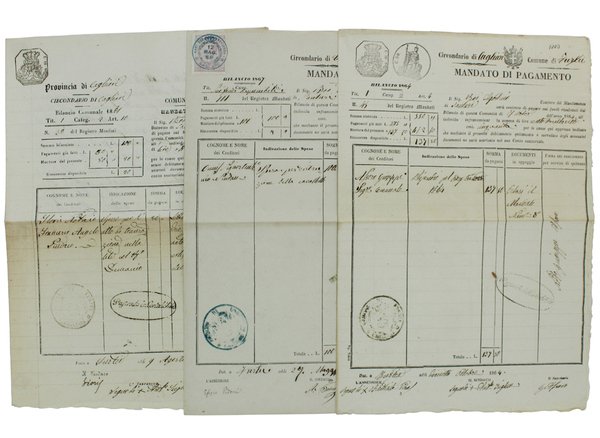 FURTEI - Provincia di Cagliari. Tre mandati di pagamento anni …