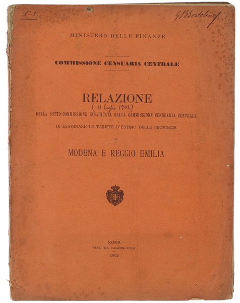 MODENA E REGGIO EMILIA: RELAZIONE DELLA SOTTO-COMMISSIONE INCARICATA DALLA COMMISSIONE …