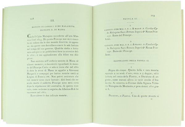 MEMORIE DELLA FAMIGLIA CYBO E DELLE MONETE DI MASSA DI …