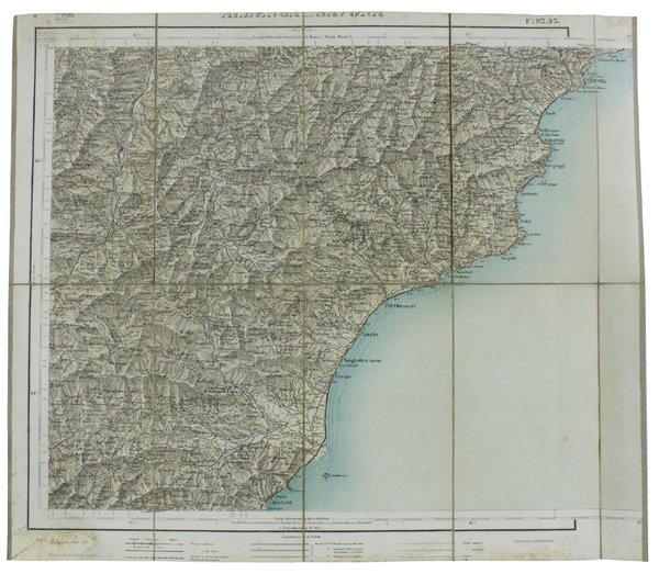 ALBENGA - SAVONA - F° 92-93. Scala 1:100.000.