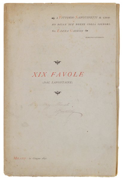 XIX FAVOLE (Dal Lafontaine) A Vittorio Sanguinetti Il Giorno delle … | Immagine Gallery 4