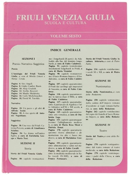 FRIULI VENEZIA GIULIA - SCUOLA E CULTURA. Volume 6°.
