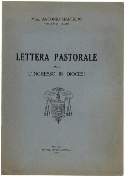 LETTERA PASTORALE PER L'INGRESSO IN DIOCESI.