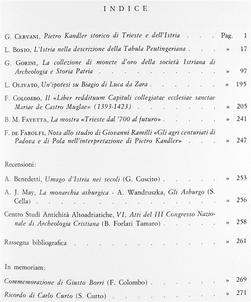 ATTI E MEMORIE DELLA SOCIETA' ISTRIANA DI ARCHEOLOGIA E STORIA …