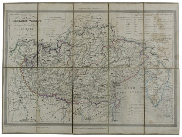 CARTA FISICA E STRADALE DEL REGNO LOMBARDO VENETO Comprendendo il …