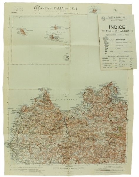 PALERMO. Foglio 49 della CARTA D'ITALIA del T.C.I. alla scala 1:250.000.