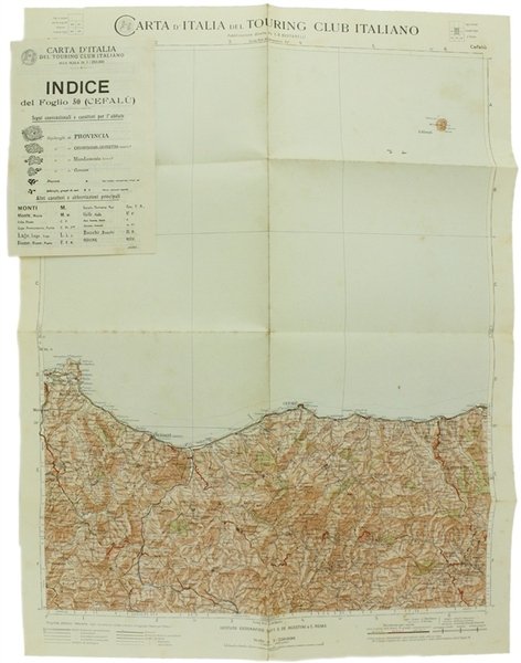 CEFALU'. Foglio 50 della CARTA D'ITALIA del T.C.I. alla scala …