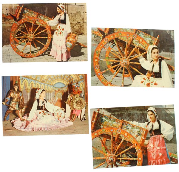 COSTUMI SICILIANI : 4 CARTOLINE a colori. | Immagine Gallery 1