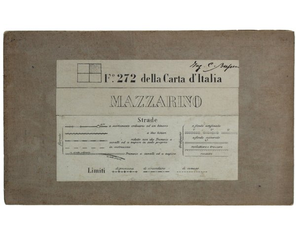 MAZZARINO. Foglio N° 272 della Carta d'Italia. Scala 1:50.000. Longitudine …