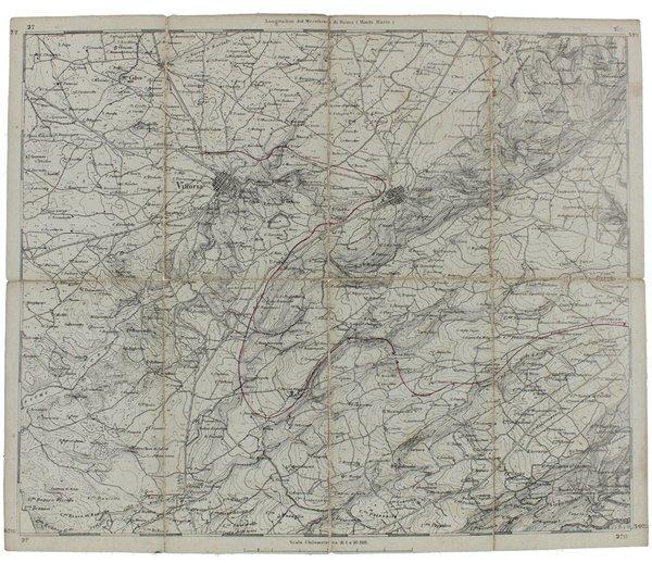 VITTORIA. Foglio N° 276 della Carta d'Italia. Scala 1:50.000. Longitudine …
