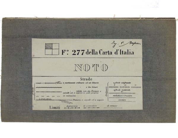 NOTO. Foglio N° 277 della Carta d'Italia. Scala 1:50.000. Longitudine …