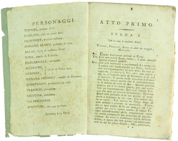 L'INGRESSO NEL MONDO - Commedia. Traduzione inedita del dottor Pietro …