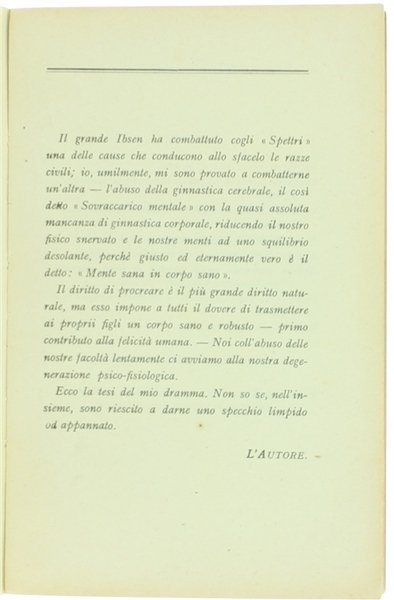 VERSO LO SFACELO. Dramma in 4 atti.