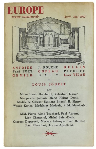 LE THEATRE EN FRANCE. EUROPE - Revue mensuelle, Avril-Mai 1962.