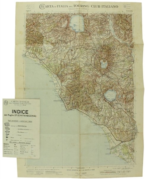 CIVITAVECCHIA. Foglio 27 della CARTA D'ITALIA del T.C.I. alla scala …