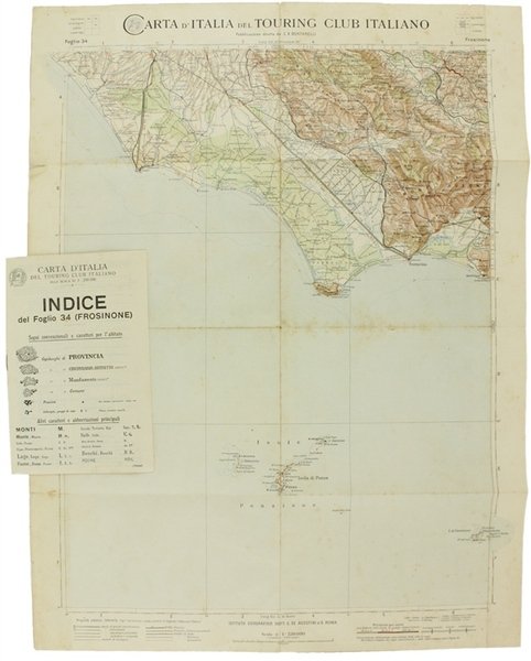 FROSINONE. Foglio 34 della CARTA D'ITALIA del T.C.I. alla scala …