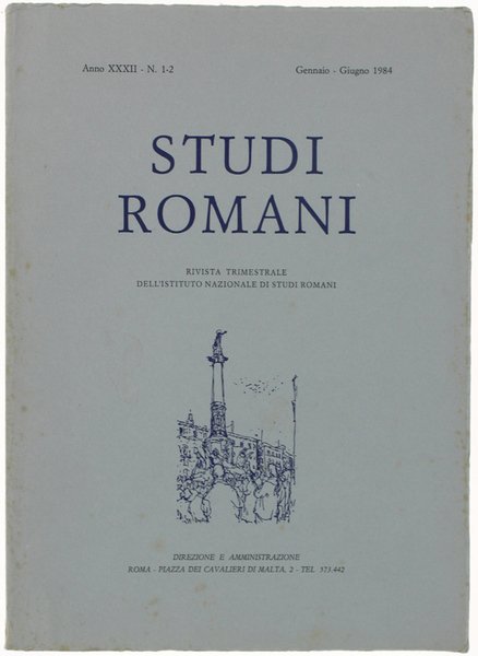 STUDI ROMANI. Rivista trimestrale. Anno 1984 - N. 1-2.