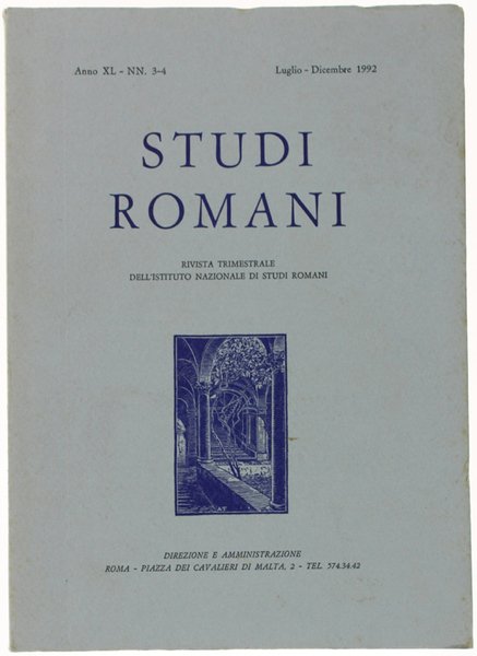 STUDI ROMANI. Rivista trimestrale. Anno 1992 - N. 3-4.