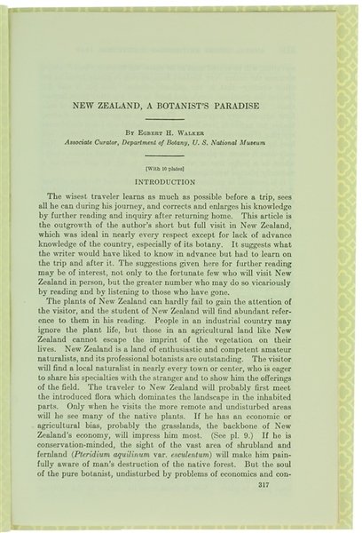 NEW ZEALAND, A BOTANIST'S PARADISE.