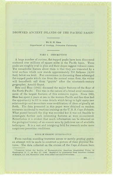 DROWNED ANCIENT ISLANDS OF THE PACIFIC BASIN.