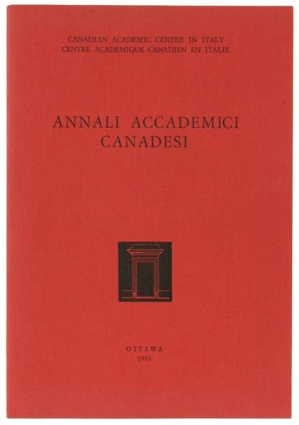 ANNALI ACCADEMICI CANADESI. Vol. IX.