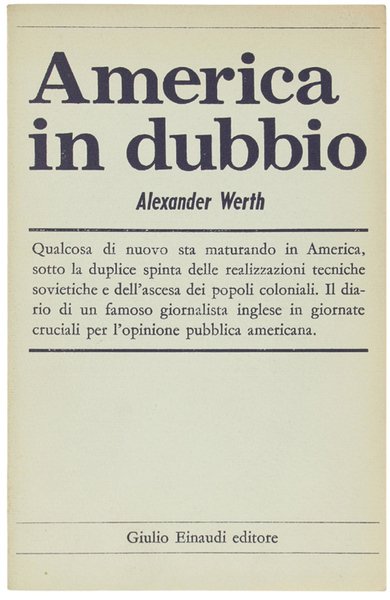 AMERICA IN DUBBIO.