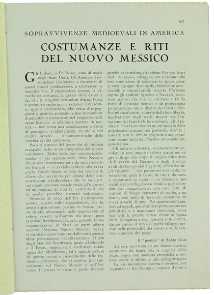 COSTUMANZE E RITI DEL NUOVO MESSICO. Sopravvivenze medioevali in America.