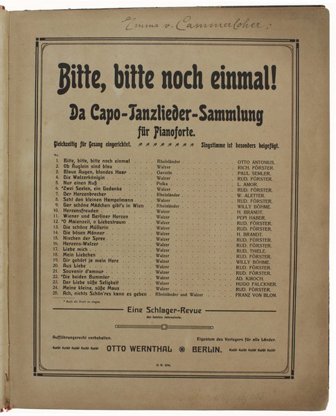 BITTE, BITTE NOCH EINMAL! Da Capo-Tanzlieder-Sammlung.