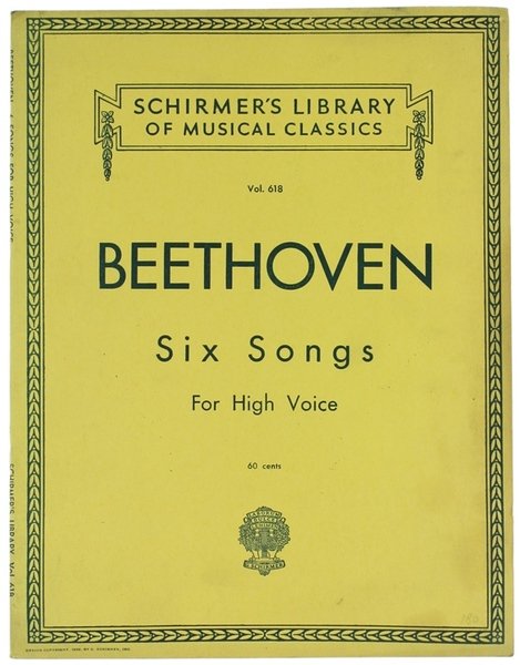 SIX SONGS FOR HIGH VOICE.