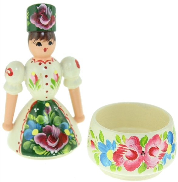 COPPIA DI PERSONAGGI IN COSTUME TRADIZONALE UNGHERESE - IN LEGNO …