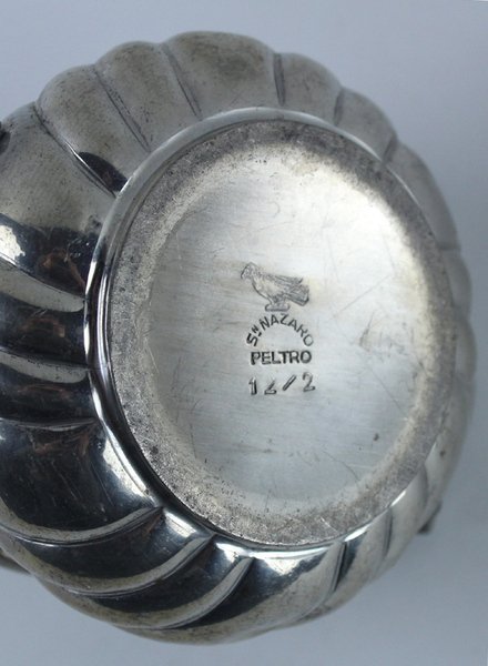 ZUCCHERIERA VINTAGE PELTRO MARCHIO "San NAZARO- Peltro 12/2".