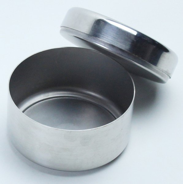 SCATOLA TONDA VINTAGE ACCIAIO INOX 18-10 | Immagine Gallery 1