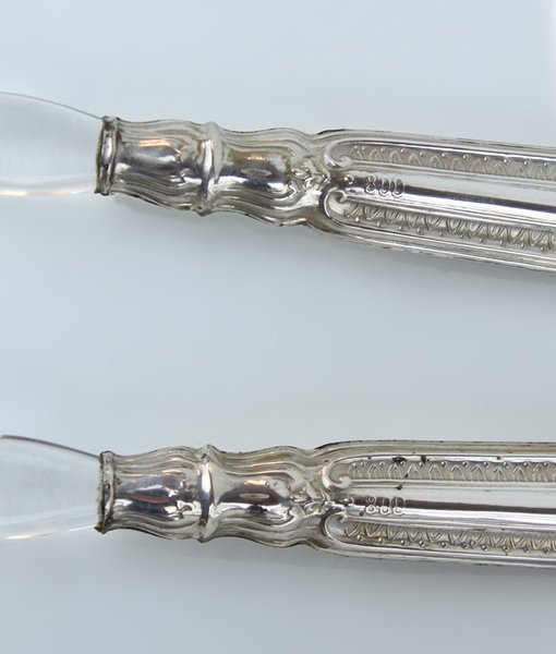 INSALATIERA VINTAGE ARGENTO 800/1000 E CRISTALLO NELLA SCATOLA ORIGINALE (tutto …