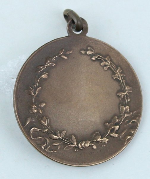 MEDAGLIA BRONZO VINTAGE: MANO CON FIACCOLA, GHIRLANDE DI LAURO | Immagine Gallery 1