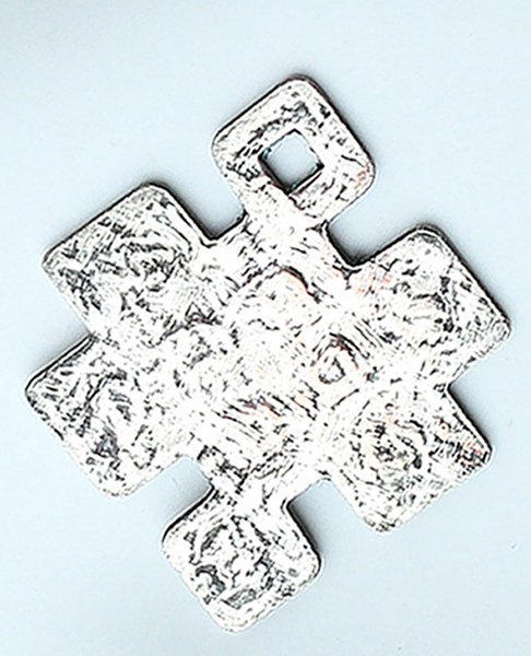 CIONDOLO ARGENTATO: NODO TIBETANO DI INFINITO vintage mm 45x38x1,5 | Immagine Gallery 1