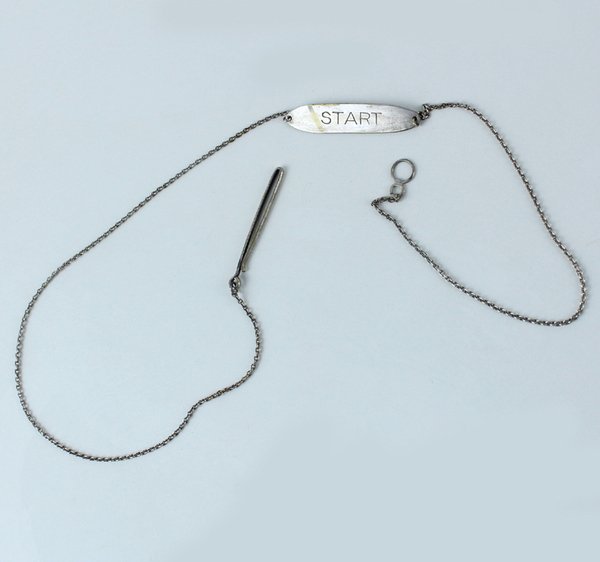 PLACCHETTA ARGENTATA "START" CON CATENELLA E GANCIO CHIUSURA | Immagine Gallery 2