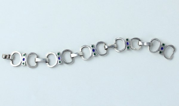 BRACCIALETTO ARGENTO E SMALTI vintage cm 17 | Immagine Gallery 8