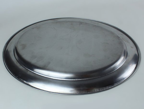 PIATTO OVALE VASSOIO VINTAGE IN ACCIAIO MASSICCIO CROMATO CM 34x26 … | Immagine Gallery 4