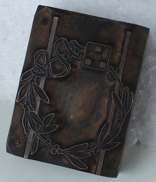 ANTICO CLICHE' MATRICE TIPOGRAFICA IN RAME MOLTATA SU LEGNO DURO … | Immagine Gallery 7