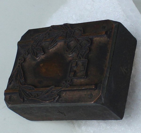 ANTICO CLICHE' MATRICE TIPOGRAFICA IN RAME MOLTATA SU LEGNO DURO … | Immagine Gallery 3