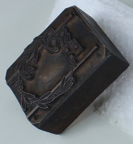 ANTICO CLICHE' MATRICE TIPOGRAFICA IN RAME MOLTATA SU LEGNO DURO … | Immagine Gallery 5