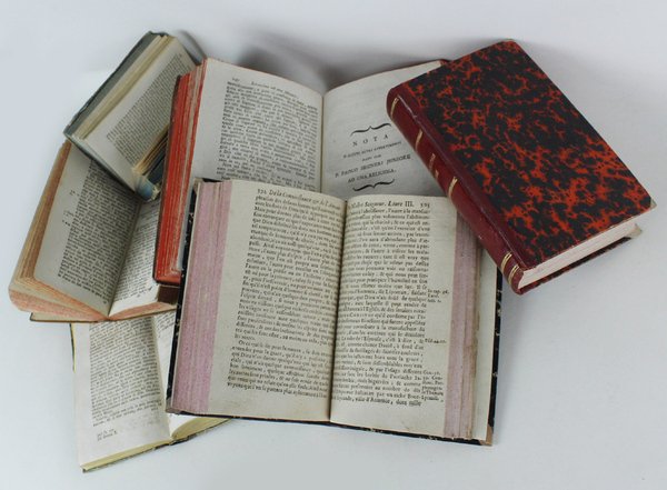 LIBRI ANTICHI: 6 volumi 1662-1829 con preziose legature in pelle/pergamena. …