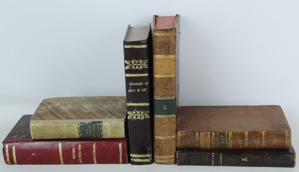 LIBRI ANTICHI: 6 volumi 1662-1829 con preziose legature in pelle/pergamena. …