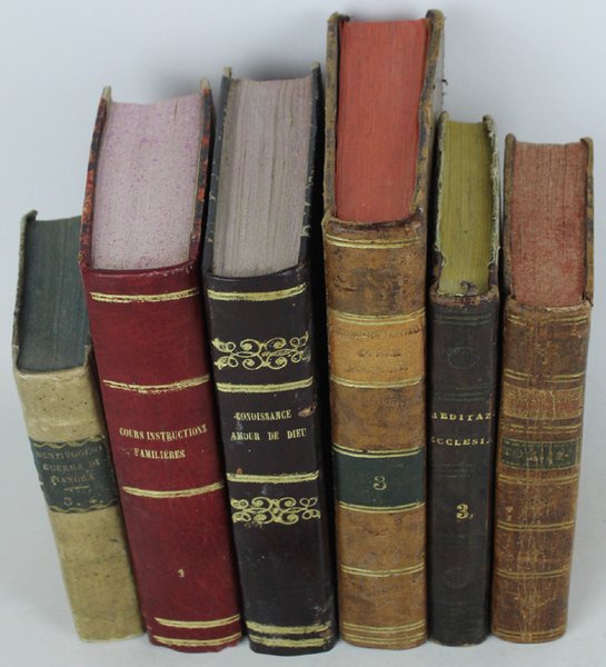 LIBRI ANTICHI: 6 volumi 1662-1829 con preziose legature in pelle/pergamena. …